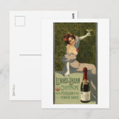 Champagner, Werbung, Frau, Vintage Postkarte (Vorne/Hinten)
