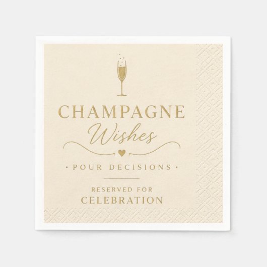 Champagner-Wünsche Cocktailservietten Serviette (Vorderseite)