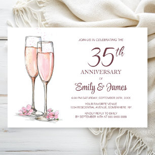 Champagner zum 35. Hochzeitstag Einladung