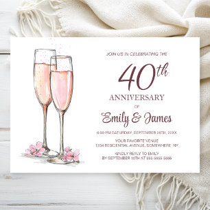 Champagner zum 40. Hochzeitstag Einladung