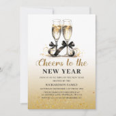 Champagner zum Neujahrsfest - Party Einladung (Vorderseite)