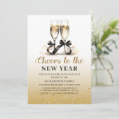 Champagner zum Neujahrsfest - Party Einladung (Stehend Vorderseite)