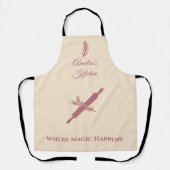 Champagnerbeige mit Rose Gold Rolling Button & Her Schürze (Vorderseite)