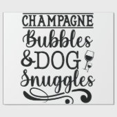 Champagnerbläschen & Hundepuscheln Geschenkpapier (Flach)