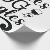 Champagnerbläschen & Hundepuscheln Geschenkpapier (Ecke)