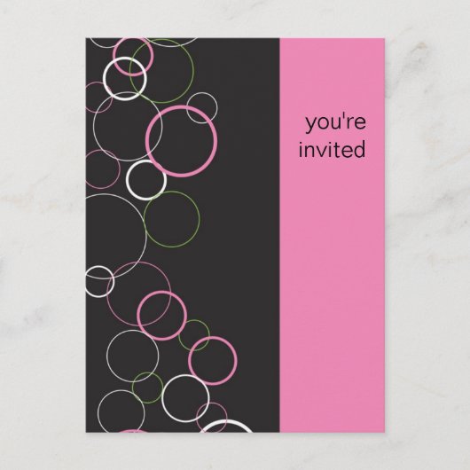 Champagnerblasen auf der schwarzen Postkarte (Vorderseite)