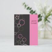 Champagnerblasen auf der schwarzen Postkarte (Stehend Vorderseite)