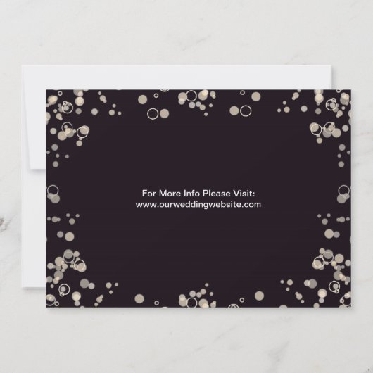 Champagnerblasen - Einladung aus Schwarz und Elfen (Rückseite)