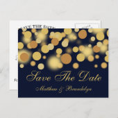 Champagnerblasen Save the Date Post Card Ankündigungspostkarte (Vorne/Hinten)