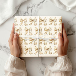 Champagnerbow mit Gold-Glitzer-Glamour Geschenkpapier