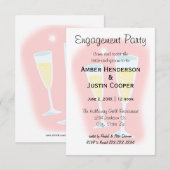 Champagnerbrille - 3x5 Engagement-Partei Einladung (Vorne/Hinten)
