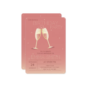 Champagnerbrille Einladung zum Geburtstag