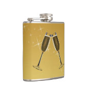 Champagnerbrille feiern auf Gold Flachmann (Rechts)