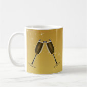 Champagnerbrille feiern auf Gold Kaffeetasse (Links)
