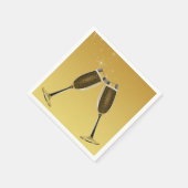Champagnerbrille feiern auf Gold Serviette (Ecke)