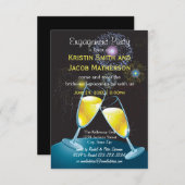 Champagnerbrille Fireworks - 3x5 Engagement Party Einladung (Vorne/Hinten)