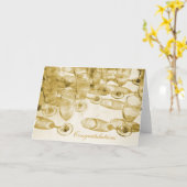 Champagnerbrille Glückwunschkarte Karte (Gelbe Blume)