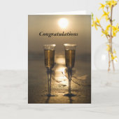 Champagnerbrille Karte (Gelbe Blume)