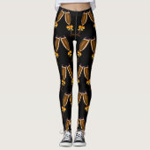 Champagnerbrille mit Golden Bows Leggings (Vorderseite)