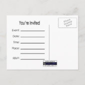 Champagnerbrille Postcard - Sie sind eingeladen Einladungspostkarte (Rückseite)