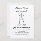 Champagnerbrille regt Custom Engagement Party an Einladung (Vorderseite)