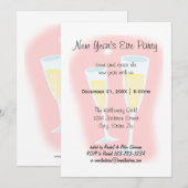 Champagnerbrille - Silvesterabend-Party Einladung (Vorne/Hinten)