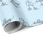 Champagnerbrille Toast to Forever Blue Seamless Geschenkpapier (Rolleneckpunkt)