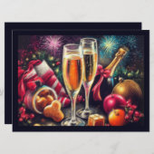 Champagnerbrille und Eimer Holiday Party Einladung (Vorne/Hinten)
