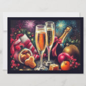Champagnerbrille und Eimer Holiday Party Einladung (Vorderseite)