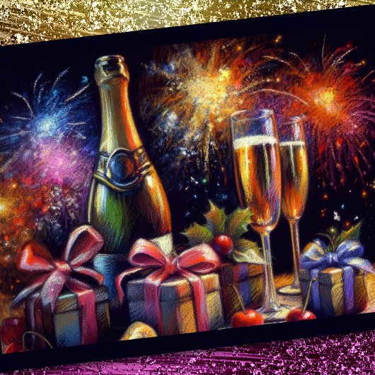 Champagnerbrille und Eimer Holiday Party Einladung