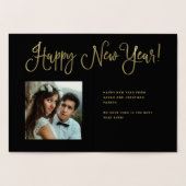 Champagnerbrille und Foto | Gold Folienkarte (Innenseite)