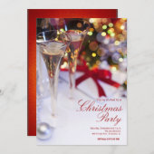 Champagnerbrille Weihnachten Party Einladung (Vorne/Hinten)