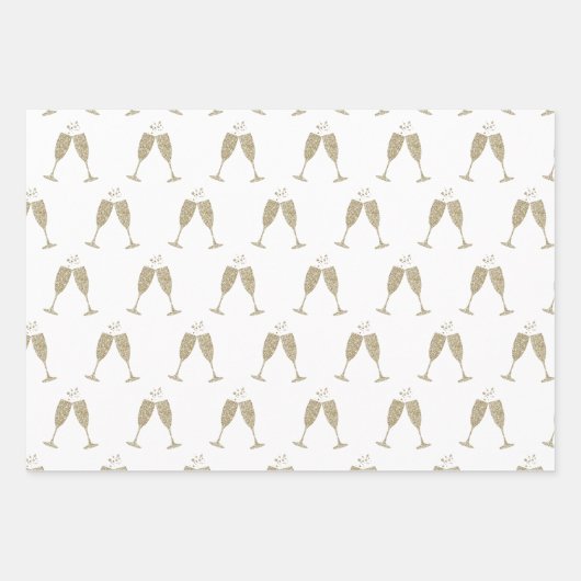 Champagnerbrillen Umschlagpapier Flachblätter Geschenkpapier Set (Vorderseite 2)