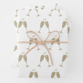 Champagnerbrillen Umschlagpapier Flachblätter Geschenkpapier Set (Beispiel)