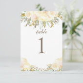 Champagnercreme Hochzeitstich | Floral Einladung (Stehend Vorderseite)