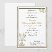 Champagnereinladung zum 50. Jubiläum Einladung (Vorne/Hinten)