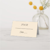 Champagnerfarbe Einfache, stilisierte SkriptWeddin Platzkarte (Vorderseite)