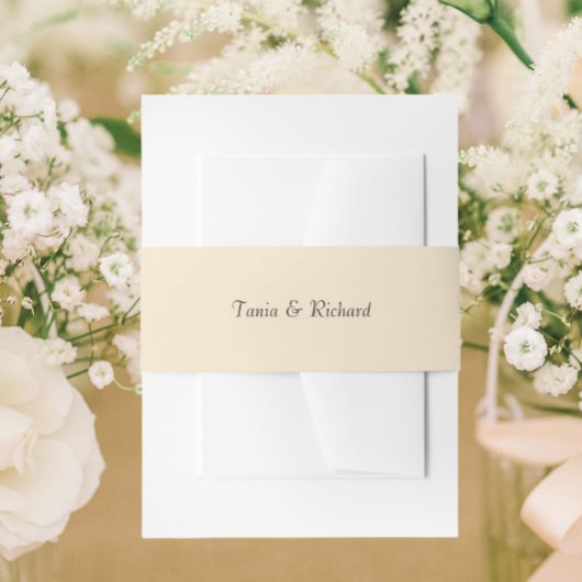 Champagnerfarbe Einfache, stilvolle Namenssache Einladungsbanderole