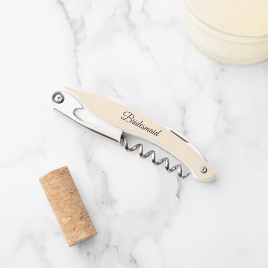 Champagnerfarbe Personalisiert Hochzeit Bridesmaid Kellnermesser (Vorderseite)