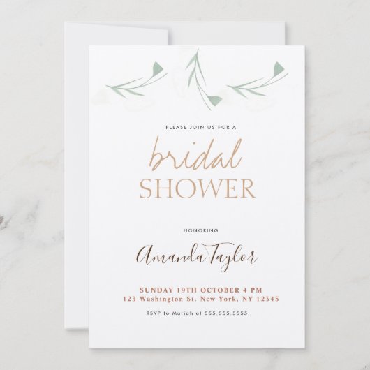 Champagnerfarben Minimalistisches Brautparty Einladung (Vorderseite)