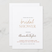 Champagnerfarben Minimalistisches Brautparty Einladung (Vorne/Hinten)