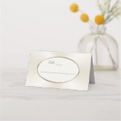 Champagnerfarbene Personalisierte Hochzeitsstipps- Platzkarte (Vorderseite)