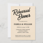 Champagnerfarbenprächtige Hochzeitsfeier Probe Einladung (Vorderseite)