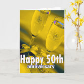 Champagnerfeier zum 50. Hochzeitstag Karte (Gelbe Blume)