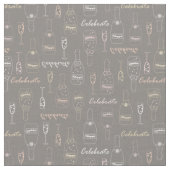 Champagnerfeiern auf Grau Stoff (Nahaufnahme)