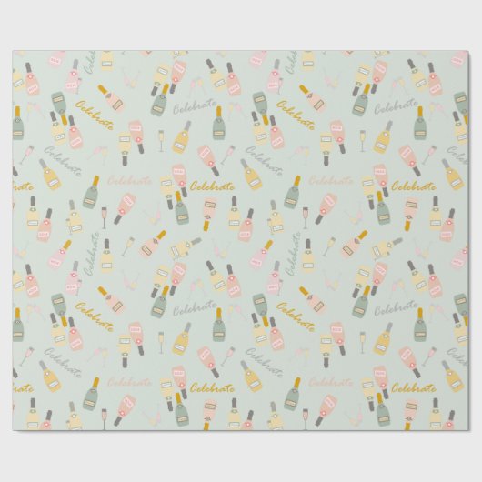 Champagnerfeiern auf hellgrün geschenkpapier (Flach)