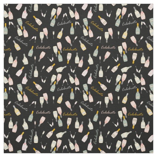 Champagnerfeiern auf schwarz stoff (Muster)