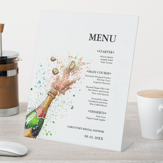 Champagnerflasche Brautparty Party Sockelschild (In Situ)