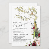Champagnerflasche Bridal Dusche Einladung (Vorne/Hinten)
