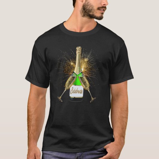 Champagnerflasche Celebrate T-Shirt (Vorderseite)